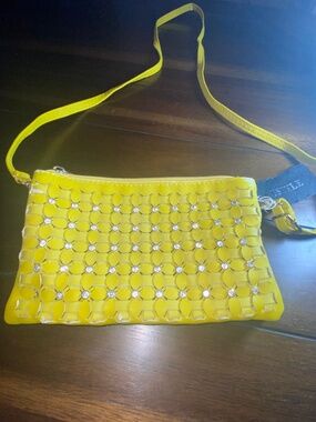 UStyle Yellow Small Crossbody Bag with Rhinestones